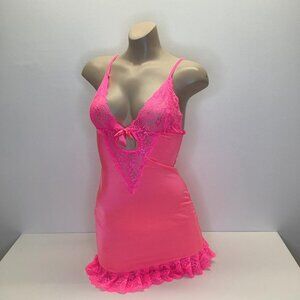 Music Legs One Size Hot Pink Peep Hole Lingerie Dress. New No Tag.